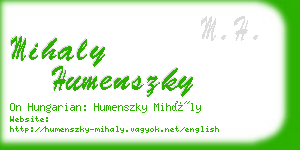 mihaly humenszky business card